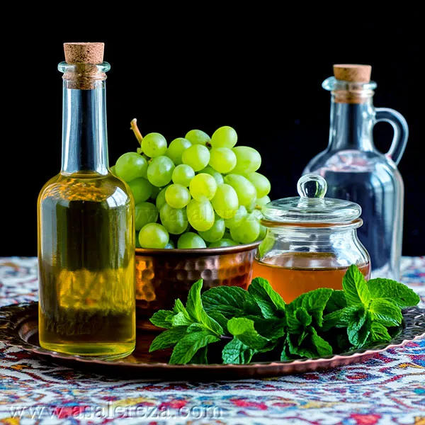 گلاب-عسل-نعناع-انگور- سرکه