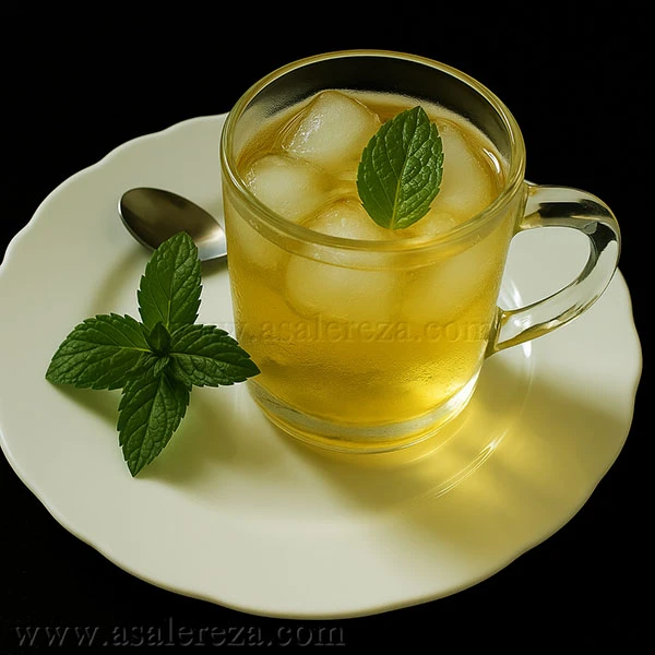 شربت سرکه انگبین خنک و نعناع