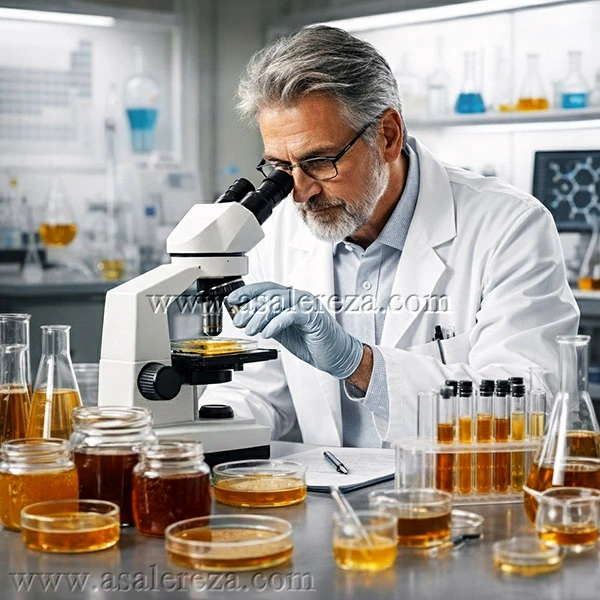 بررسی عسل در آزمایشگاه توسط کارشناس