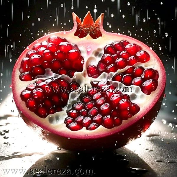 انار زیر بارش باران